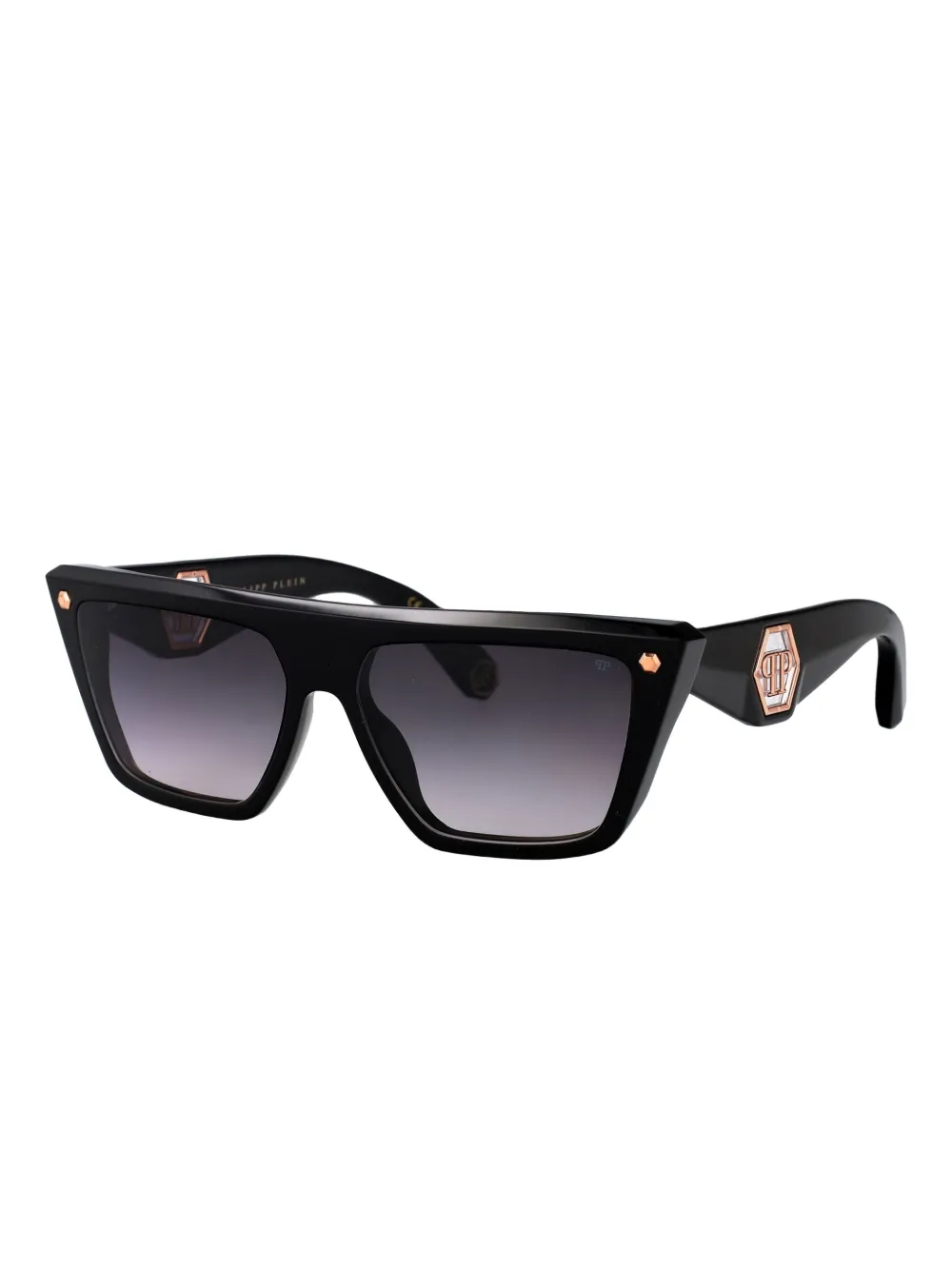 Philipp Plein Eyewear geometric-frame sunglasses - Zwart