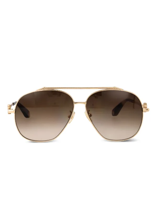 Roberto Cavalli Aviator Sunglasses – Gold Frame with Gradient Lenses + Case Roberto Cavalli Gold Aviator Sunglasses for Women for sale  main image 4