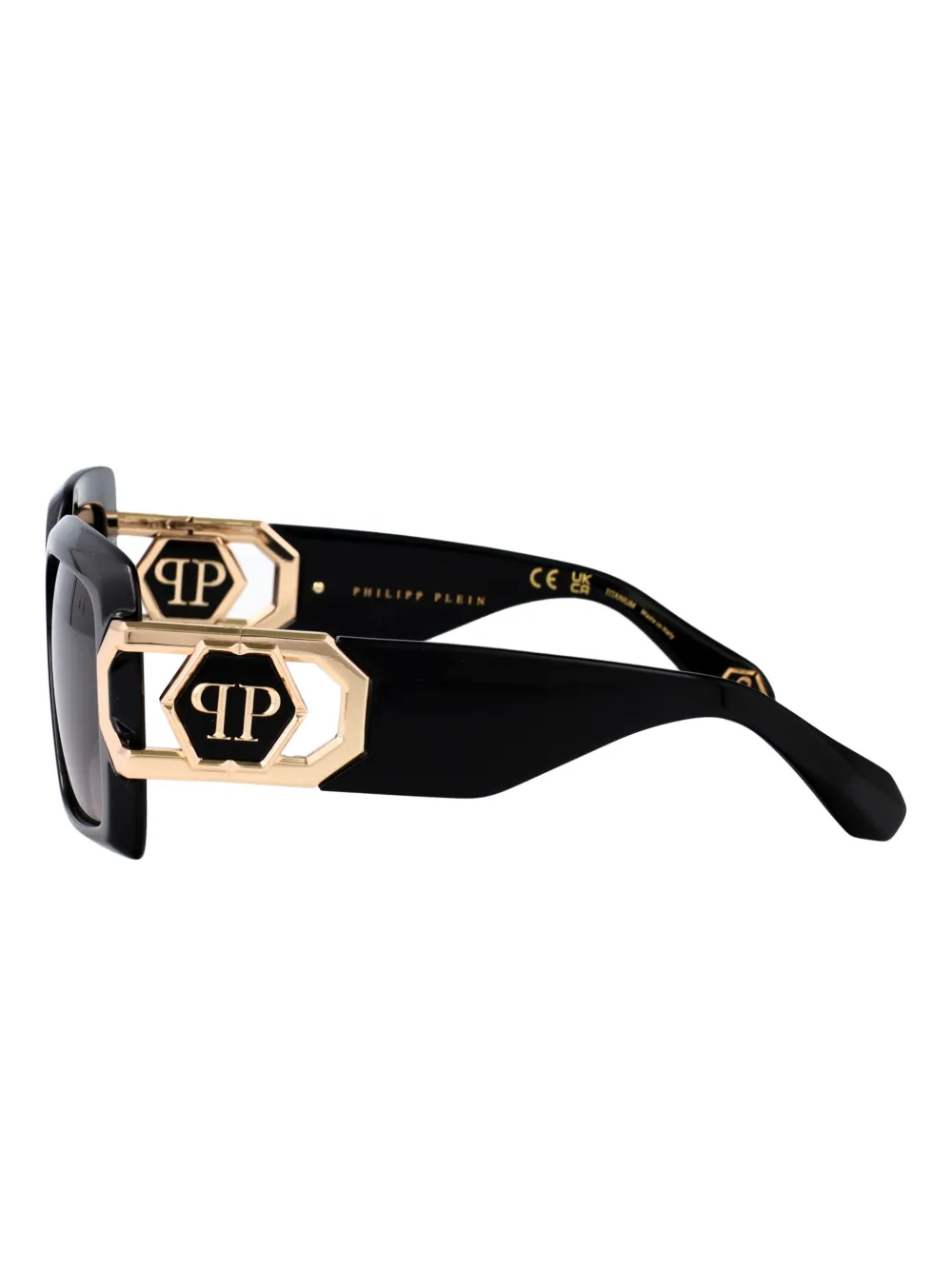 Philipp Plein Eyewear Zonnebril met vierkant montuur Zwart