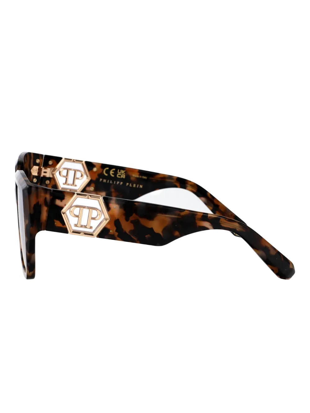 Philipp Plein Eyewear Zonnebril met schilpadschild design Bruin