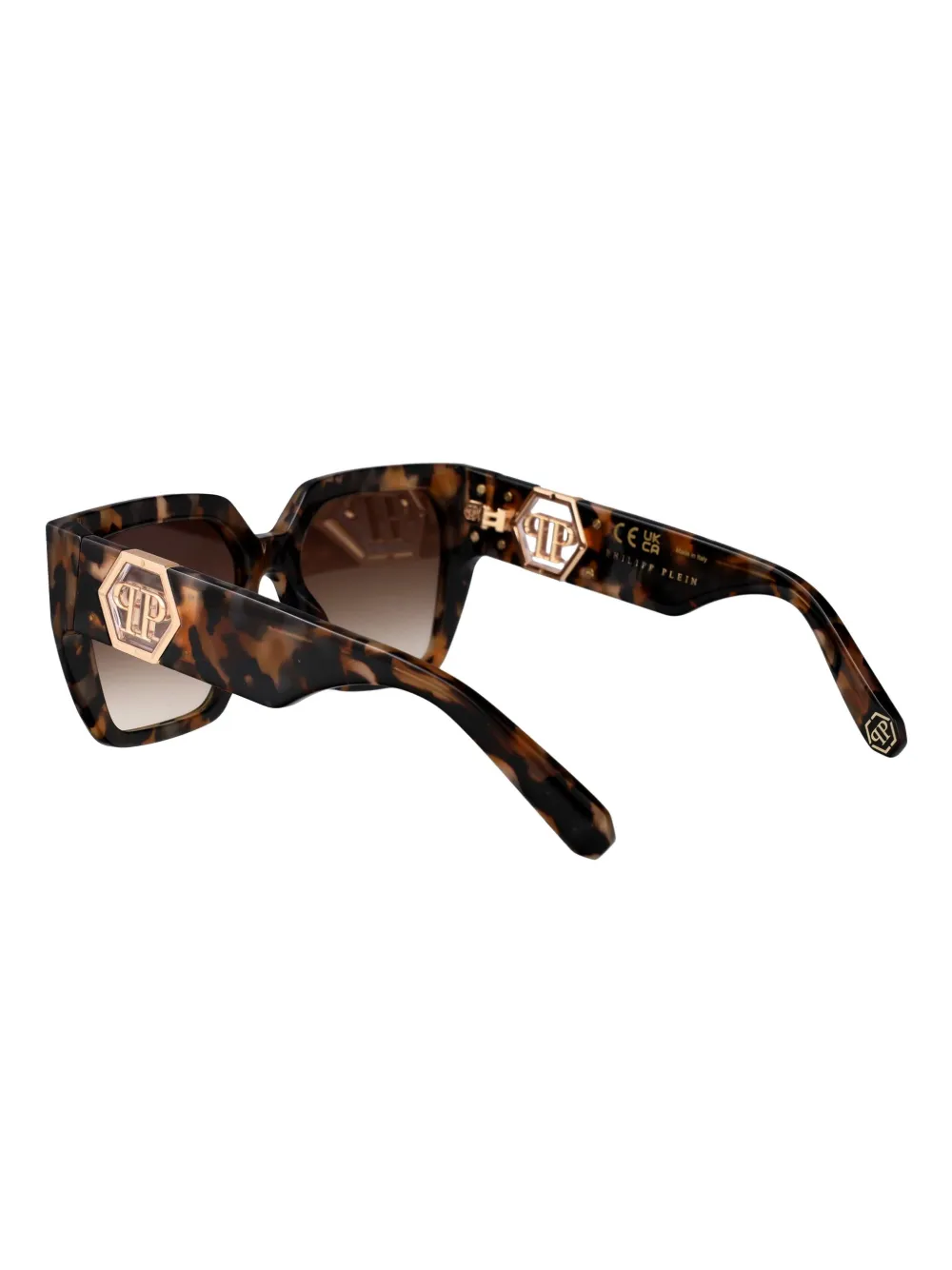 Philipp Plein Eyewear Zonnebril met schilpadschild design Bruin