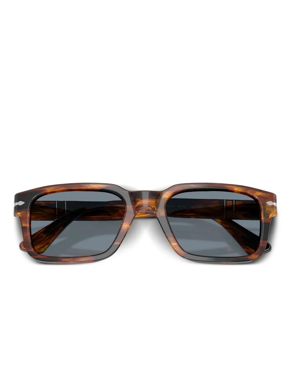 Persol Zonnebril met gestreept vierkant montuur Bruin