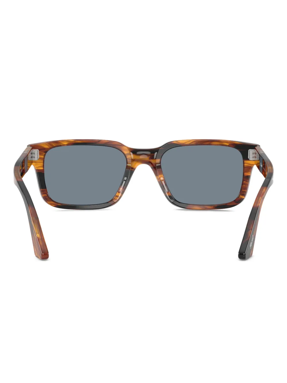 Persol Zonnebril met gestreept vierkant montuur Bruin