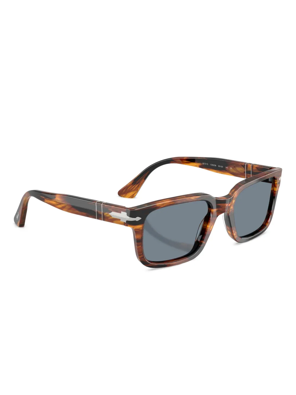 Persol Zonnebril met gestreept vierkant montuur Bruin