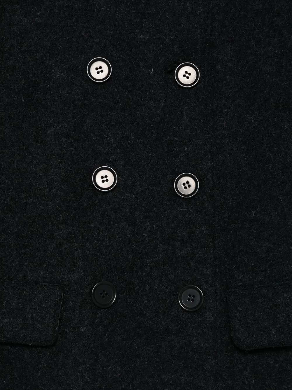 Aspesi Double-breasted Virgin-wool Jacket In Black