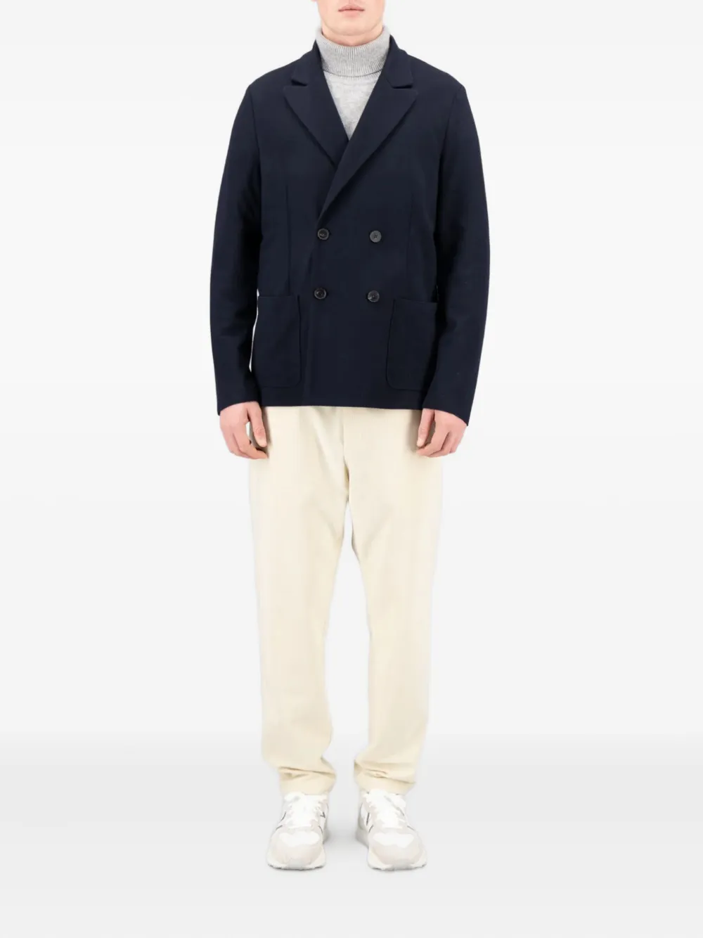 Harris Wharf London Double-breasted Wool Jacket In Blue
