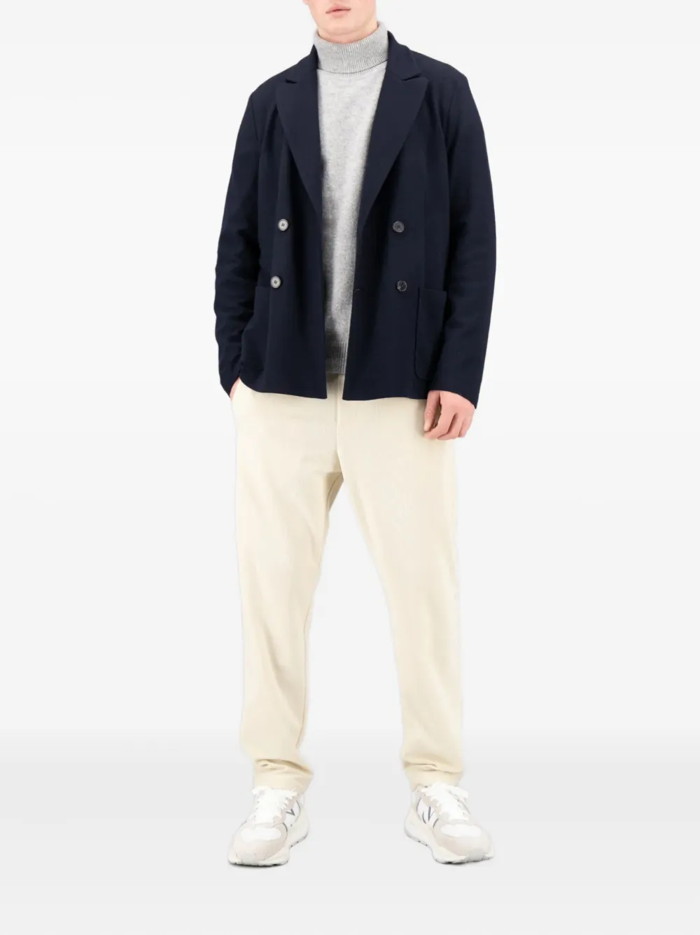 Harris Wharf London Double-breasted Wool Jacket In Blue