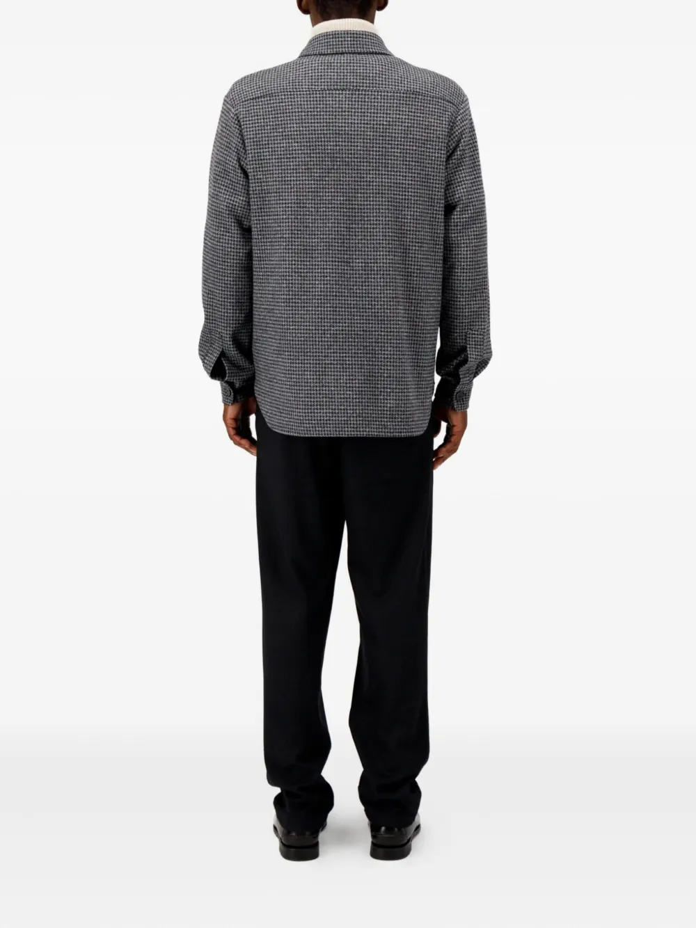 Harris Wharf London Houndstooth Wool Jacket In Gray