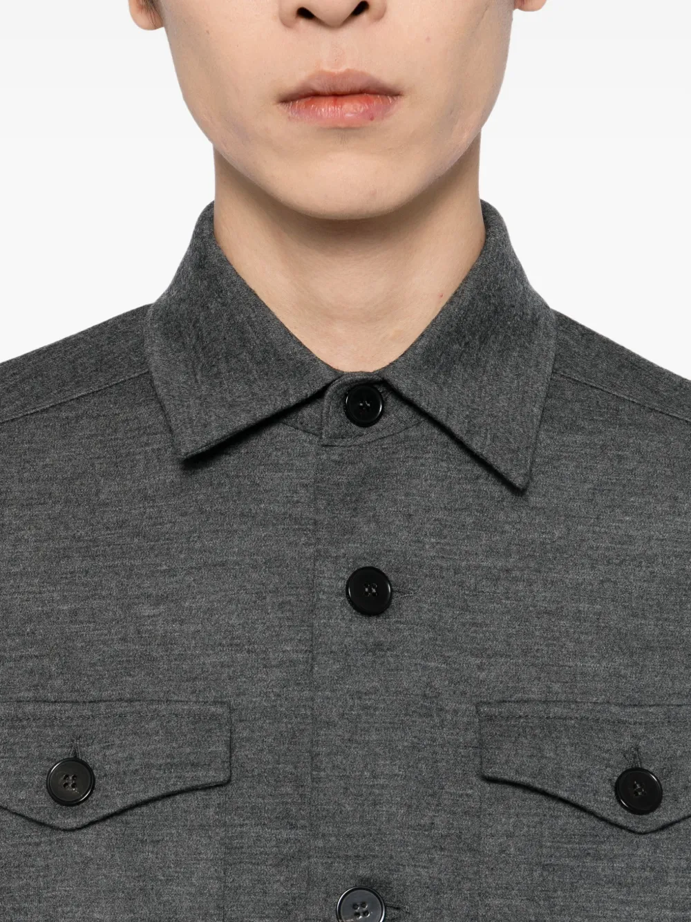 Harris Wharf London Wollen shirtjack Grijs