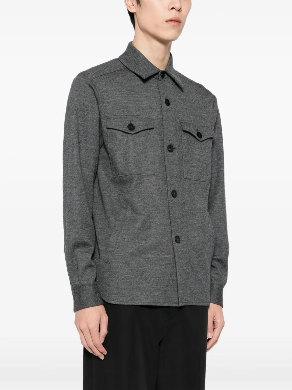 Harris Wharf London Wollen shirtjack Grijs