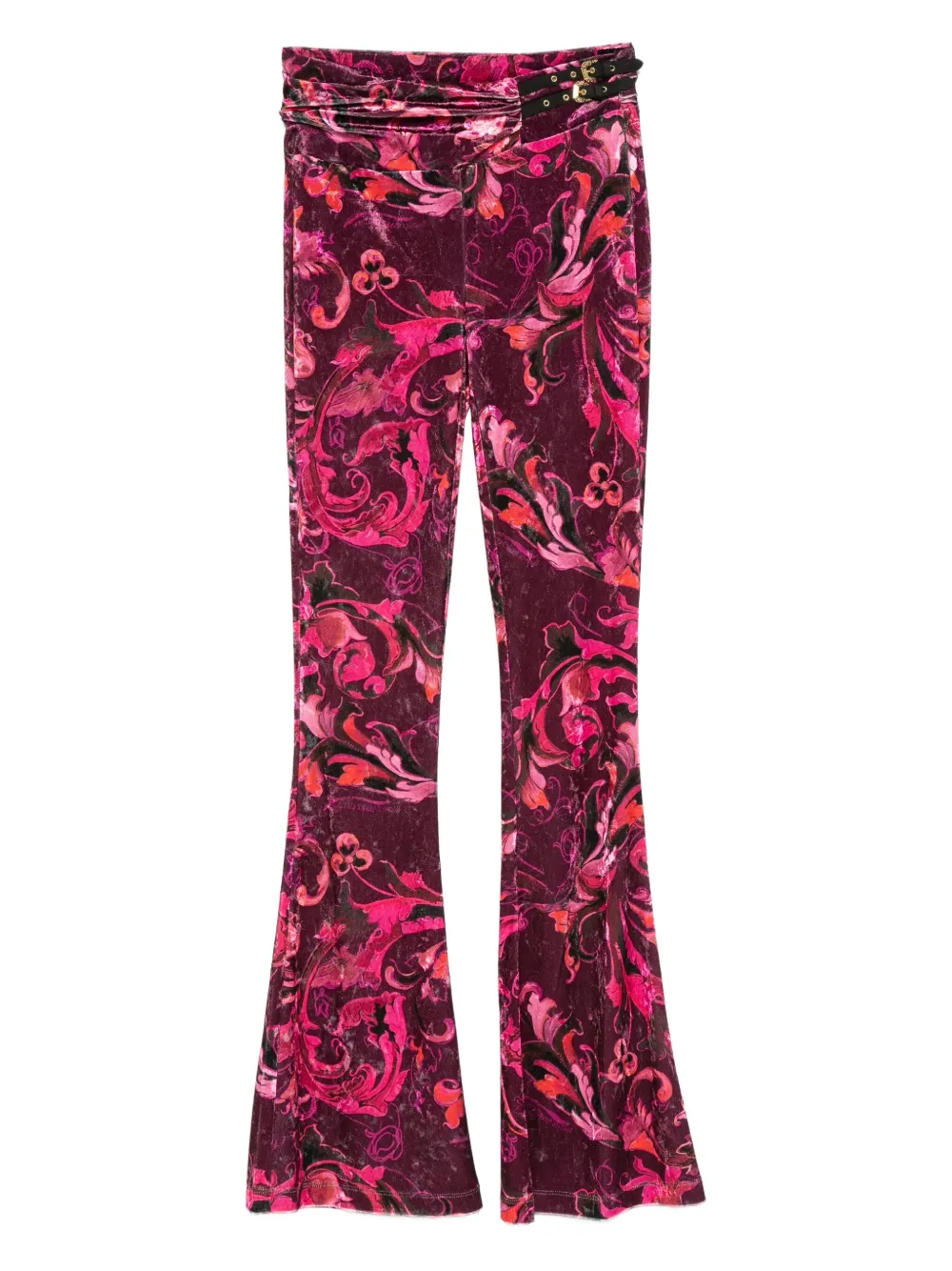 Versace Jeans Couture floral-print velvet trousers | Red | Image 1