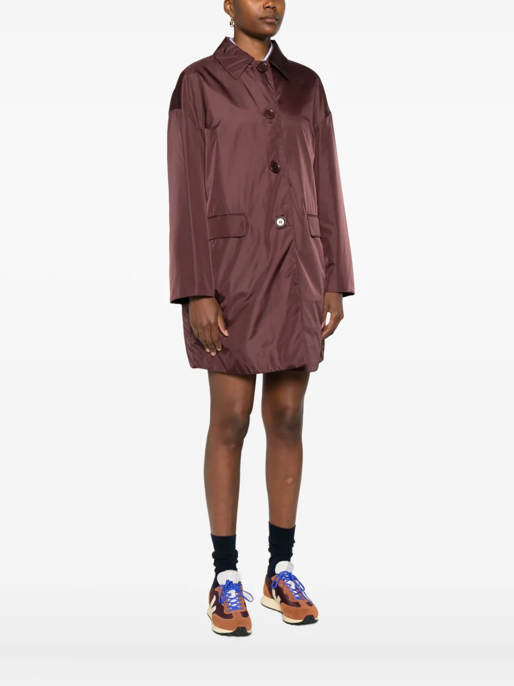 Aspesi Button-fastening Flap-pocket Coat In Brown