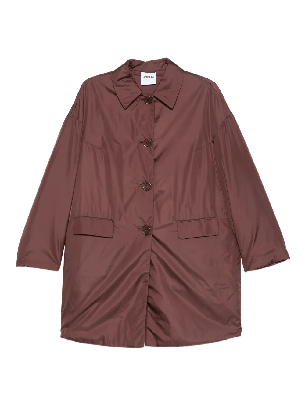 Aspesi Button-fastening Flap-pocket Coat In Brown