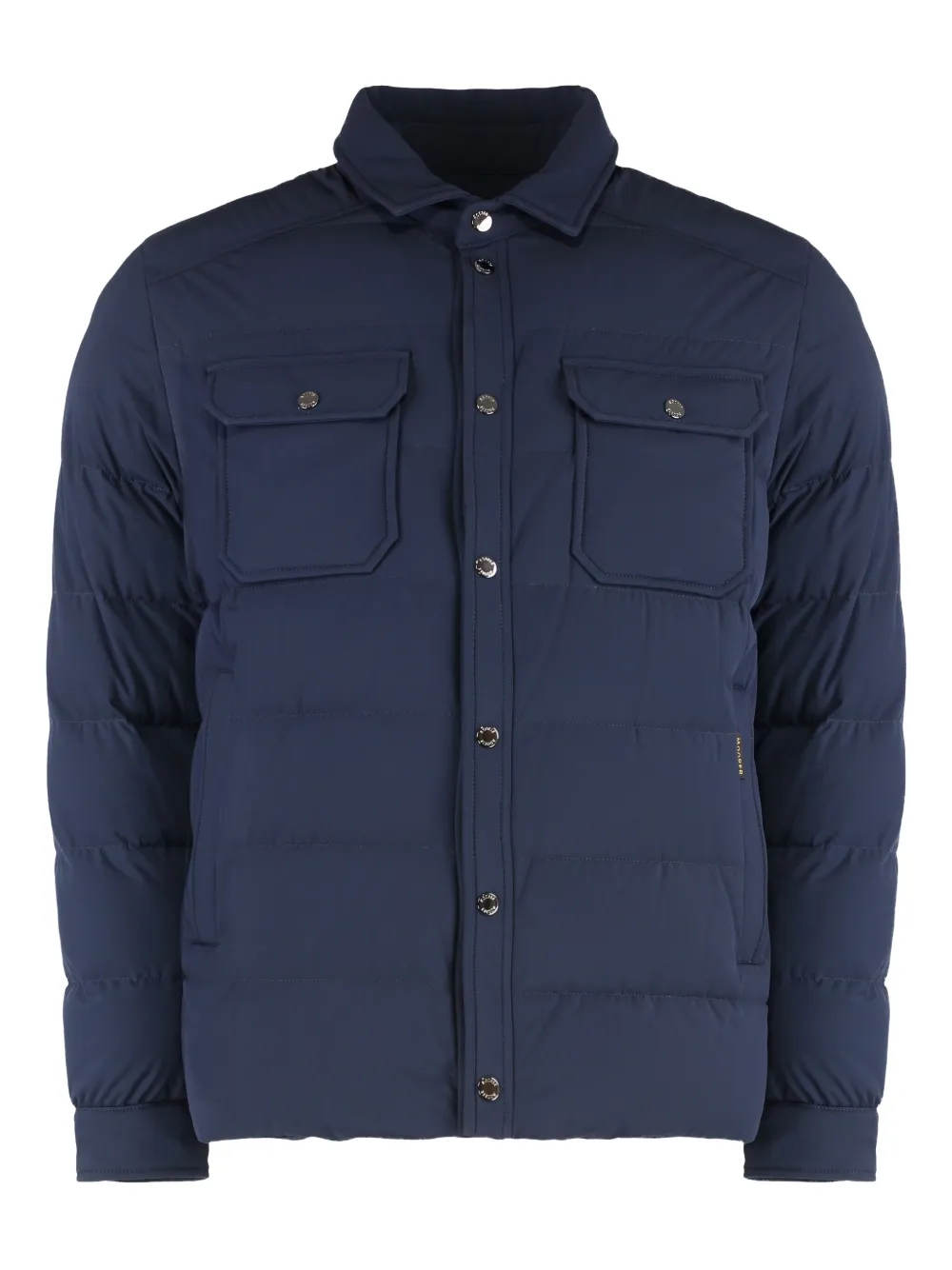 Moorer quilted shirt-collar jacket Blauw