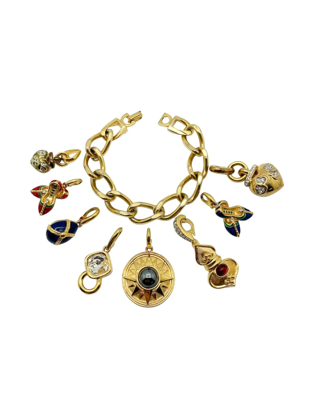 Jennifer Gibson Jewellery Bracciale con ciondoli rimovibili anni '80 - Oro