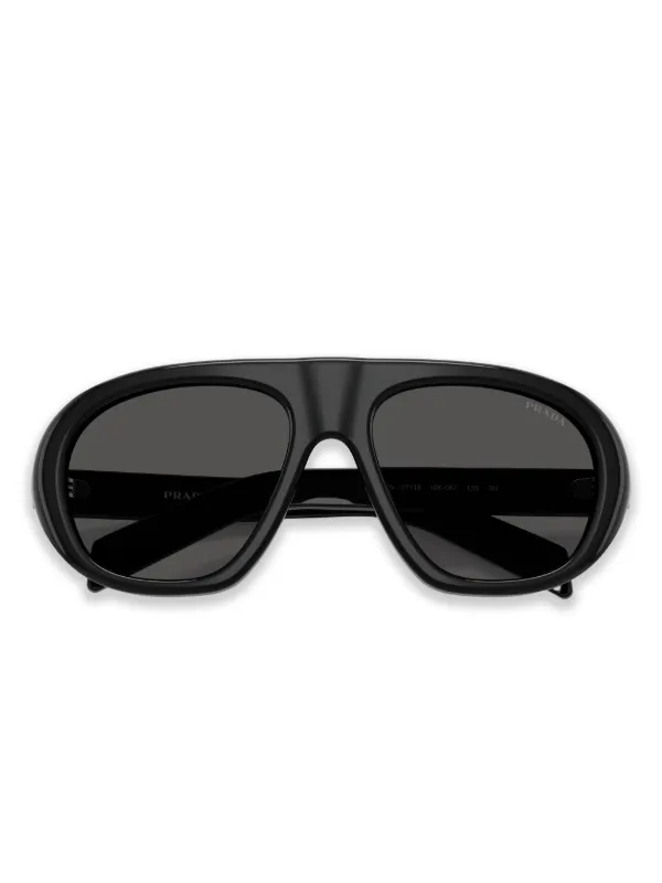 Prada Black Frame Sunglasses with Tinted Lenses Prada Eyewear: Black PR C09S Sunglasses | SSENSE main image 3