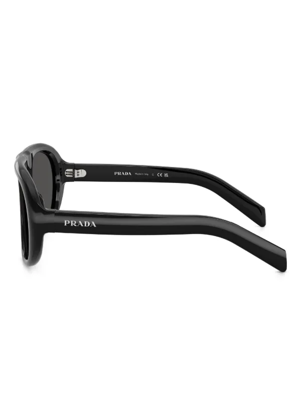 【PRADA】新品　サングラス Prada Eyewear wrap-frame Tinted Sunglasses | Black | FARFETCH