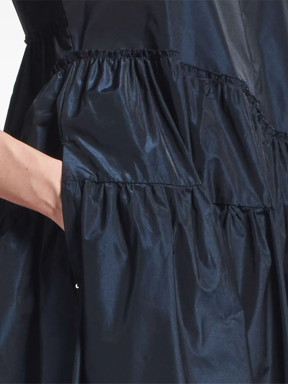 High V-neck Asymmetric Dress In Blue