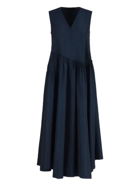 High v-neck asymmetric dress