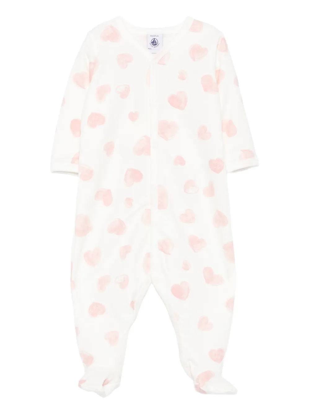 Petit Bateau heart-print pajamas | White | Image 1