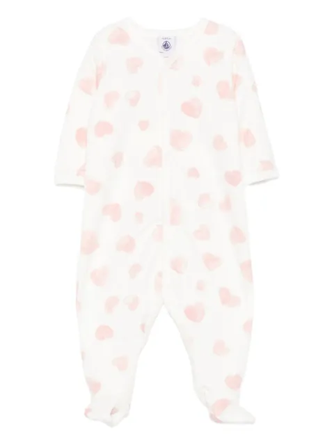 Petit Bateau heart-print pajamas