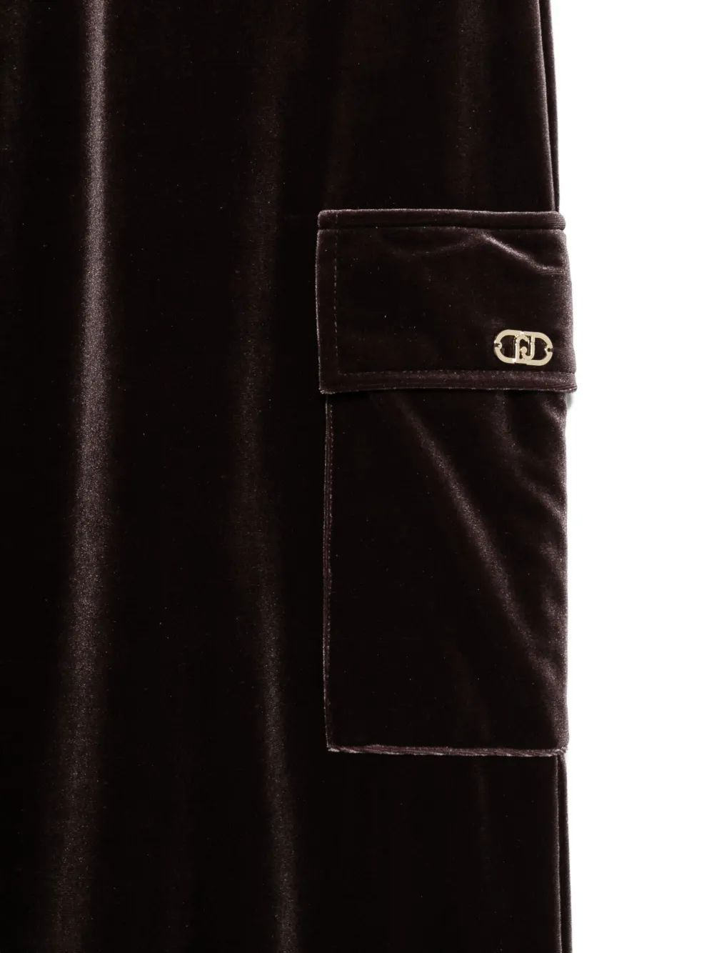Liu •jo Wide-leg Brown Trousers With Flap Pockets In Brown