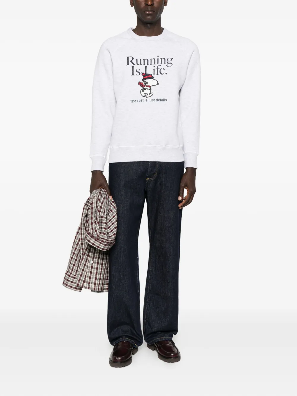 In The Box Sweater met Snoopy-print - Grijs