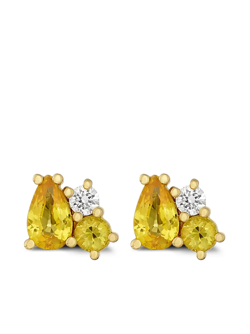 ROSEKEY 18K yellow gold Gooseberry yellow sapphire and diamond earrings - Giallo