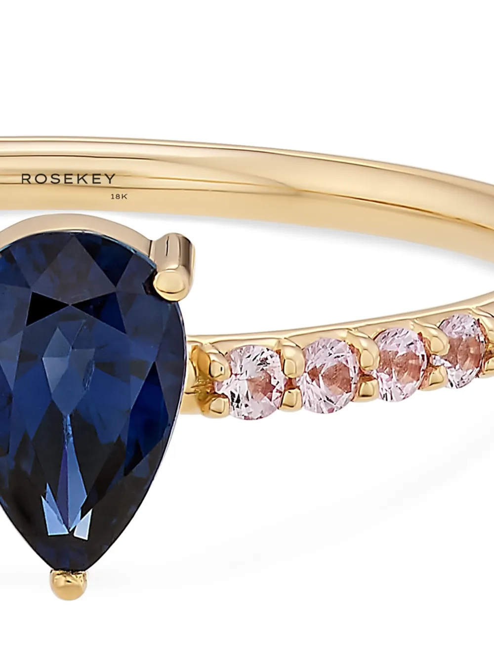  Rosekey 18k Rose Gold Pixies Sapphire Ring - Blue 