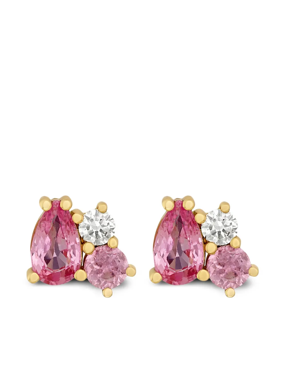 ROSEKEY Orecchini Gooseberry in oro rosa 18 carati con zaffiri e diamanti