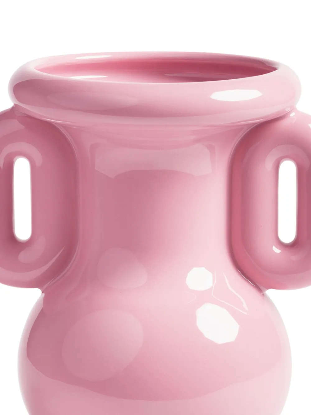 &k Amsterdam Amfora vaas met handgrepen aan de zijkant (26,5 cm x 23 cm) - Roze