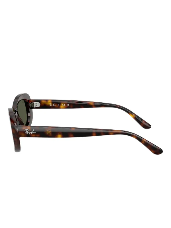 Ray-Ban トータスシェル オーバルサングラス | ブラウン | FARFETCH JP