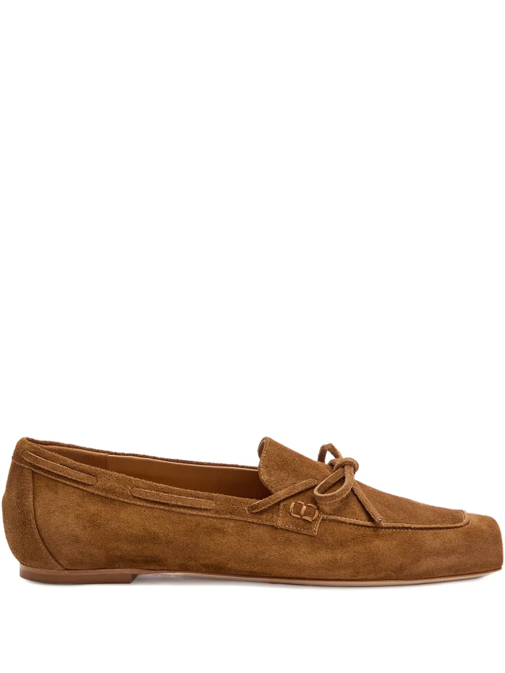 Aeyde Jasper bow-detail suede loafers Brown
