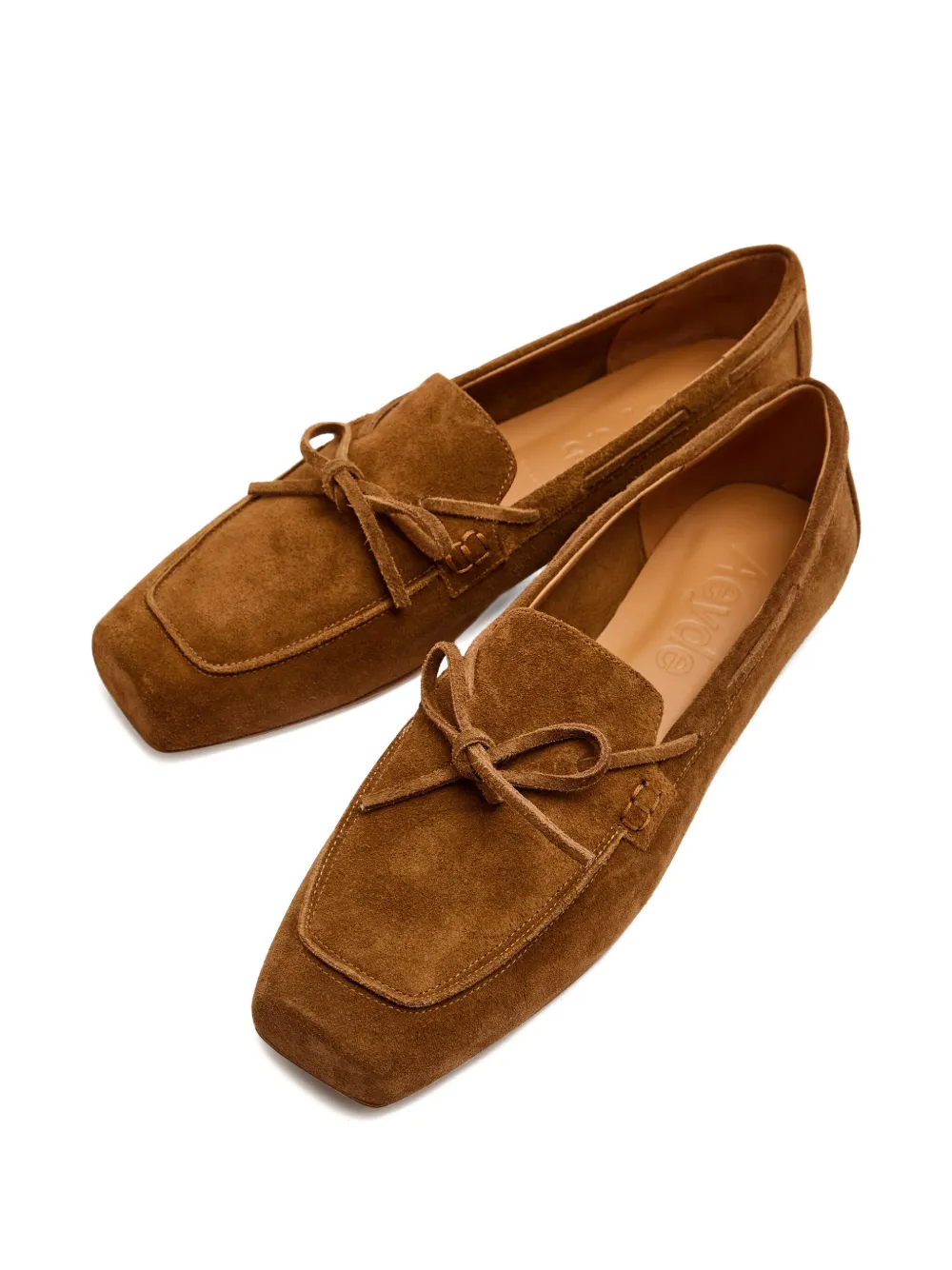 Aeyde Jasper bow-detail suede loafers - Bruin