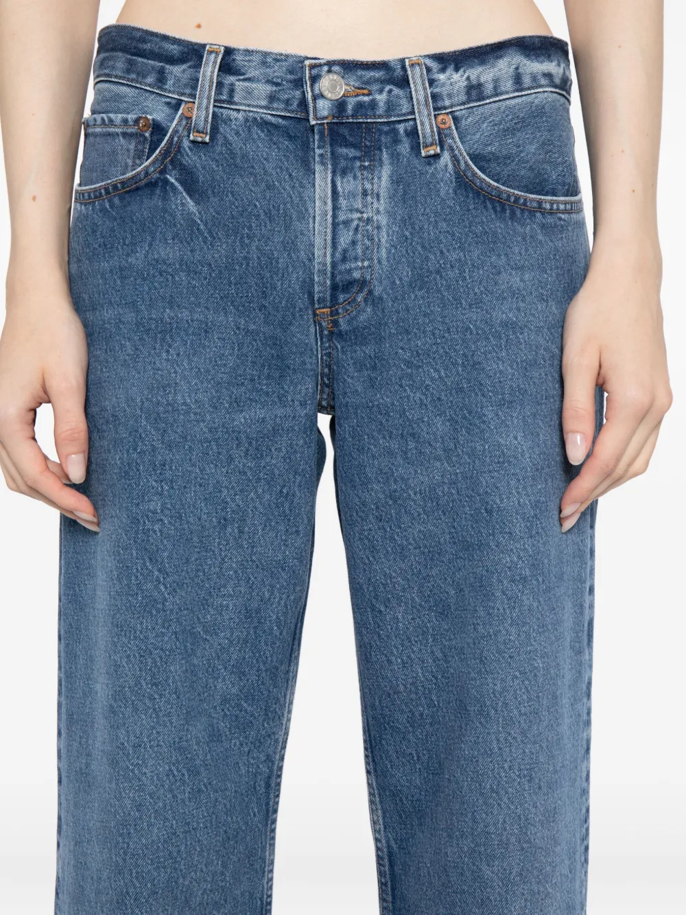 AGOLDE Low-waist ruimvallende jeans Blauw