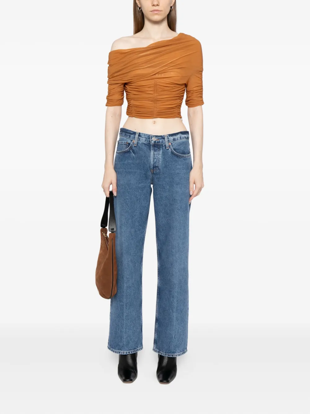 AGOLDE Low-waist ruimvallende jeans - Blauw