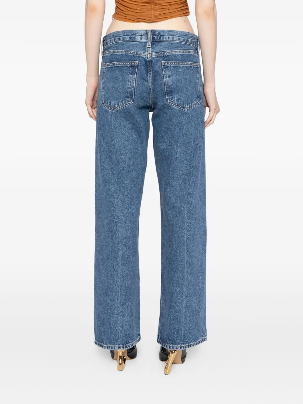 AGOLDE Low-waist ruimvallende jeans Blauw