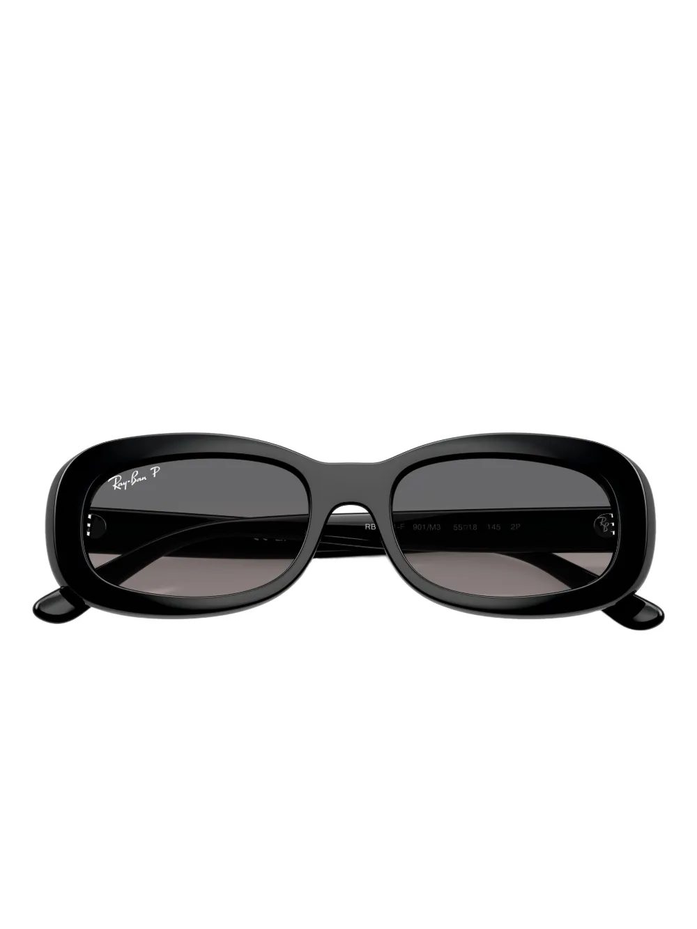 Ray Ban Oval-frame Sunglasses In Black