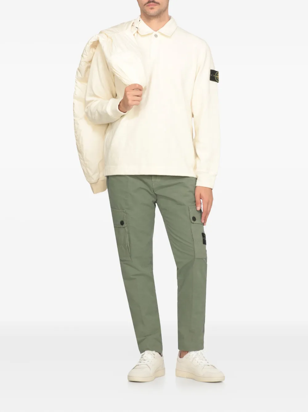 Stone Island Compass-motif polo shirt - Beige