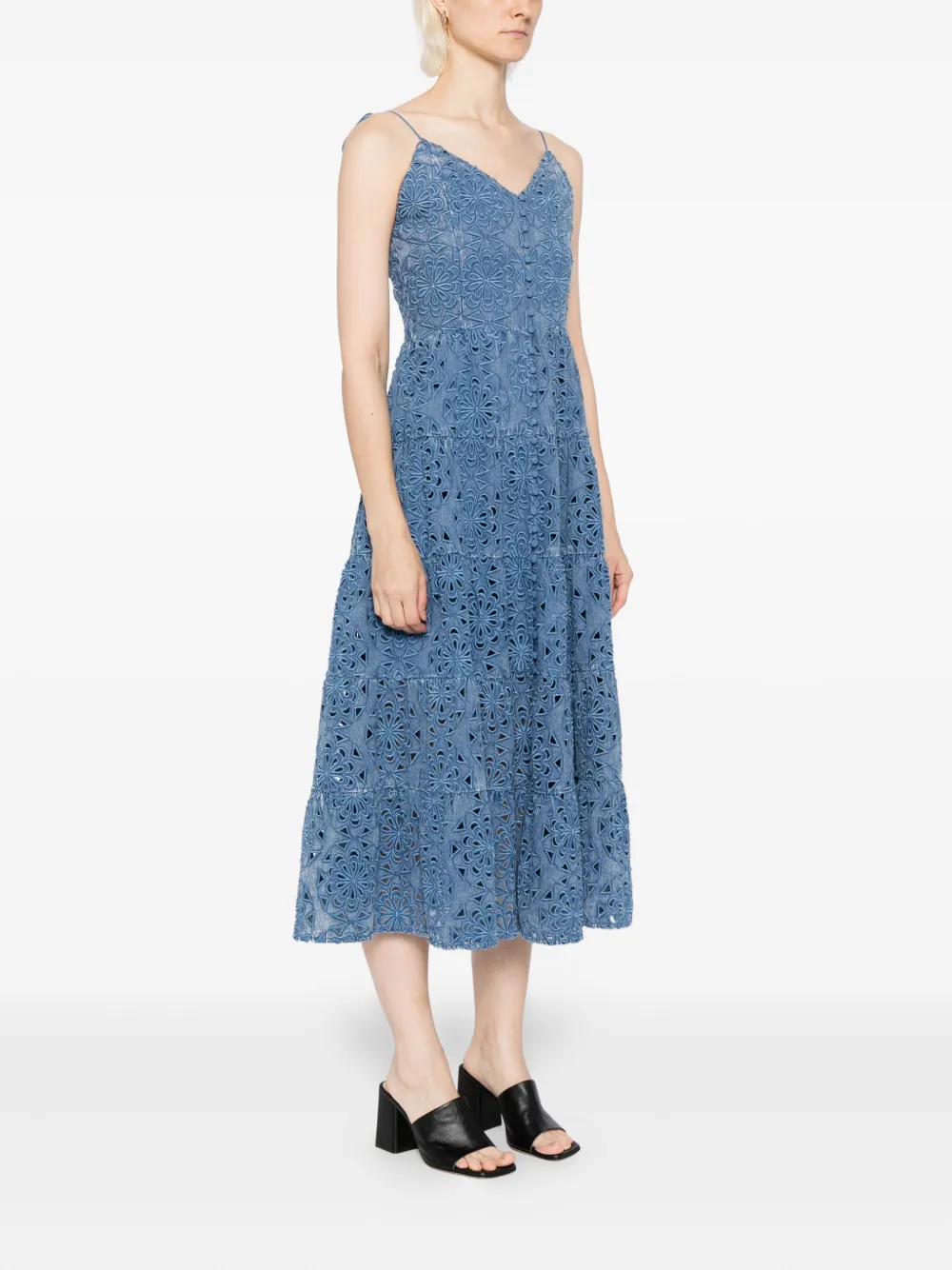 Alice And Olivia Shanti Midi Dress In Blue