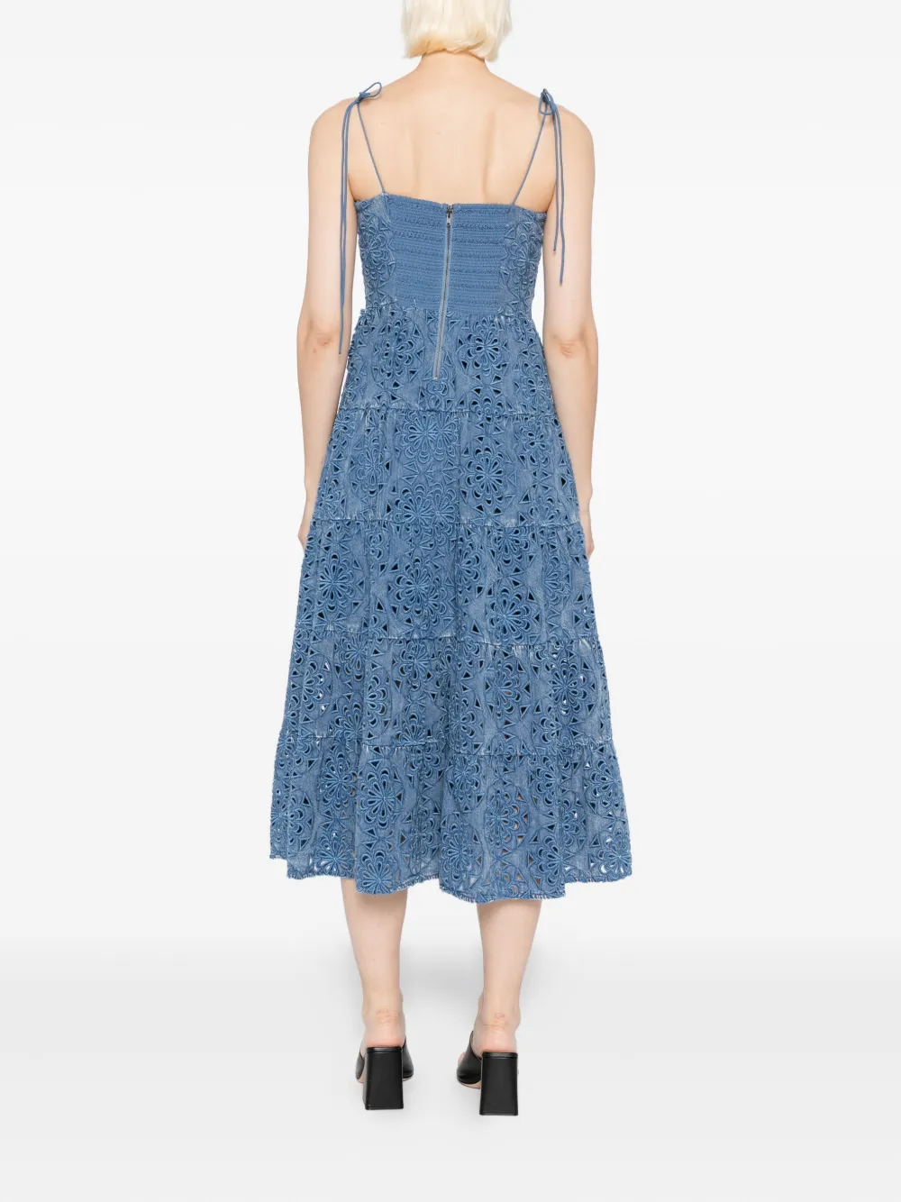 Alice And Olivia Shanti Midi Dress In Blue