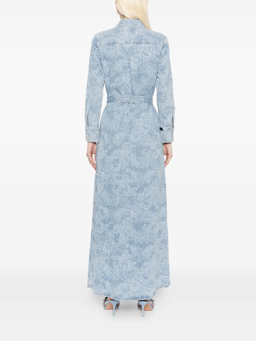 Alice And Olivia Chassidy Denim Shirt Dress In Blue