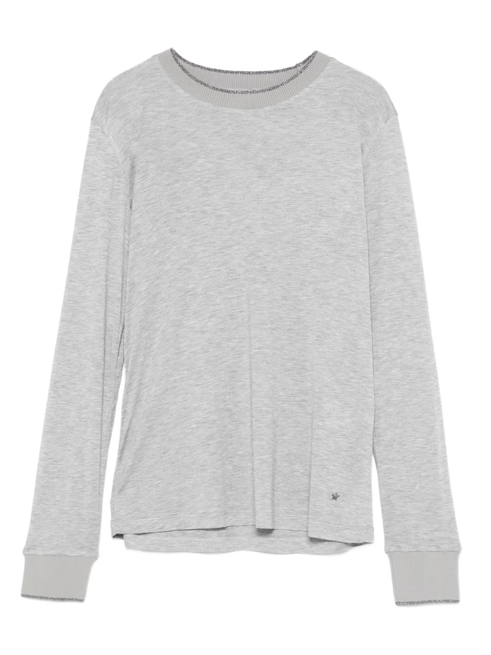 Lorena Antoniazzi glitter-neck long-sleeve T-shirt | Grey | Image 1