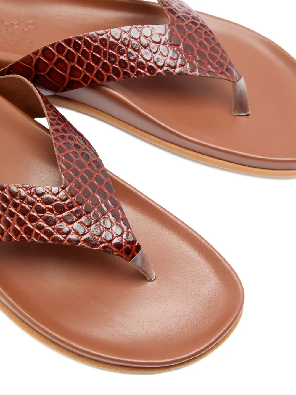 Ancient Greek Sandals Charys crocodile-effect sandals Brown