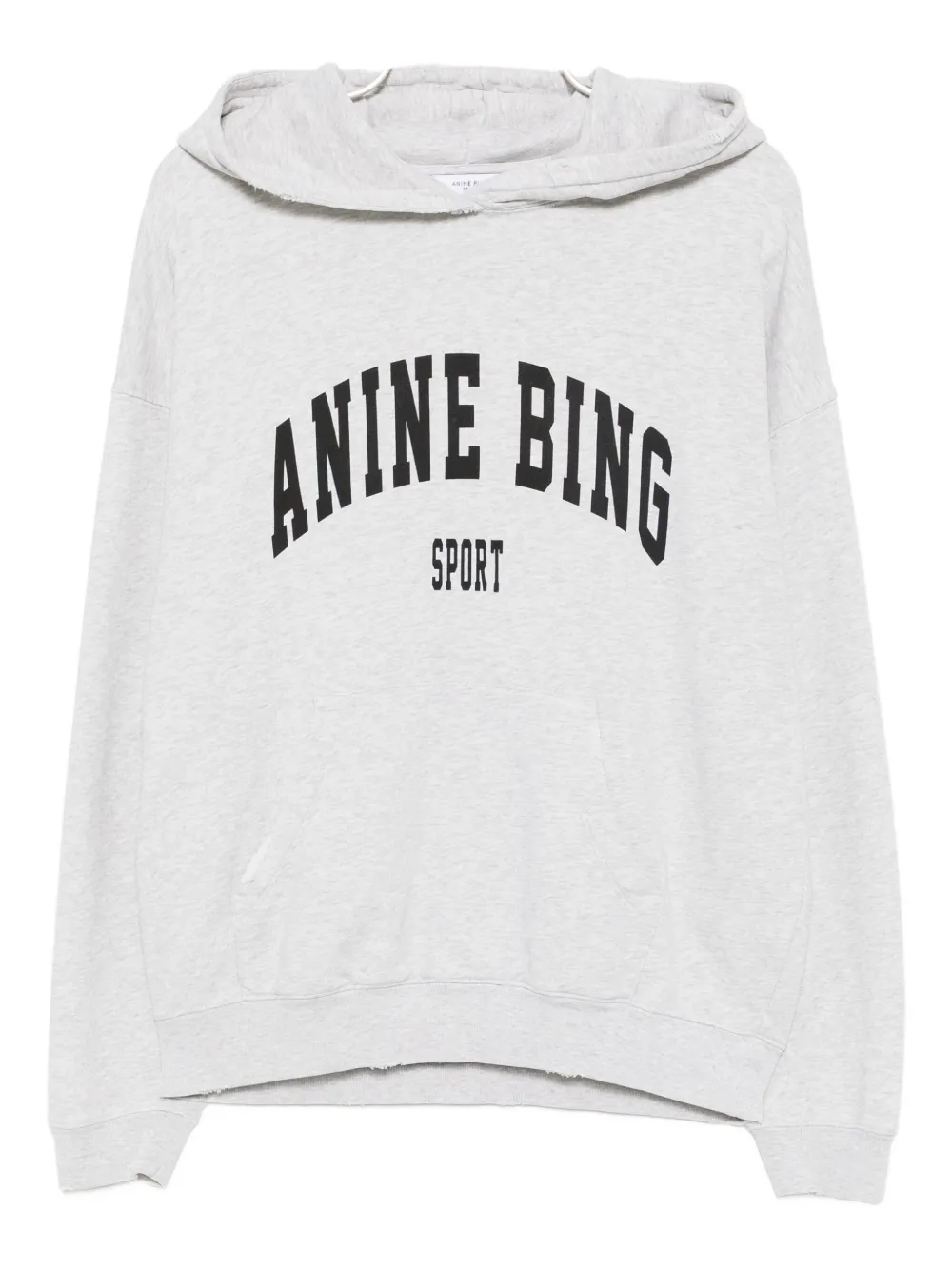 Anine Bing Harvey Logo Print Hooded Sweatshirt In Gray