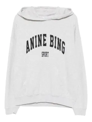 ANINE BING ロゴ入りホワイトスウェット ANINE BING Jaci logo cotton-blend sweatshirt | Harvey Nichols