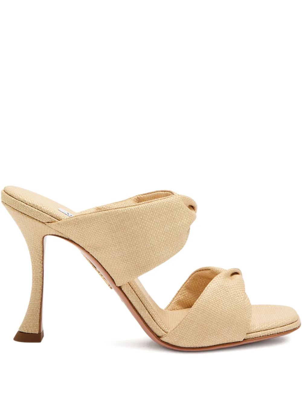 Aquazzura 95mm Twist-detail High-heel Sandals In Neutral