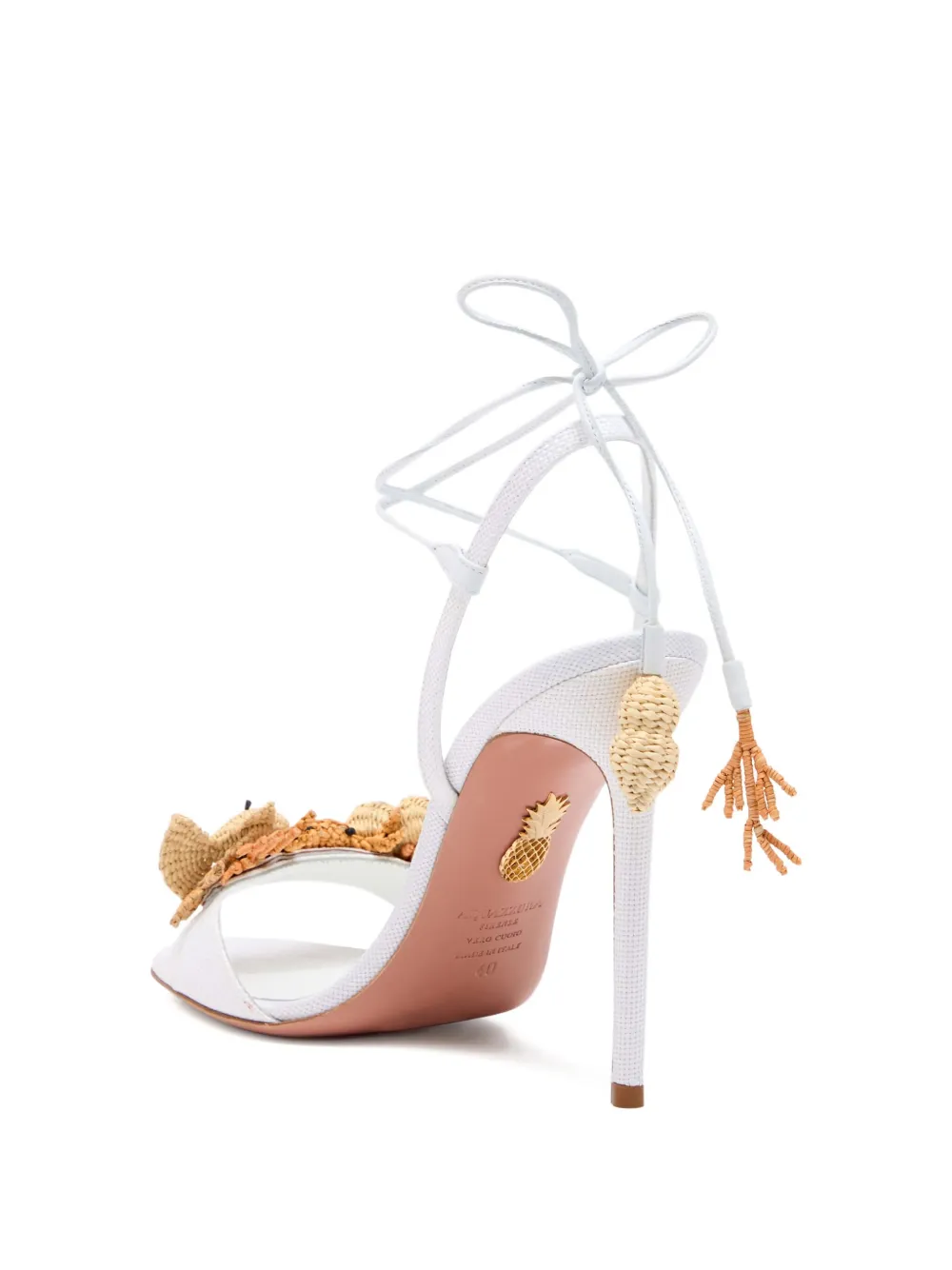 Aquazzura 105mm Marea sandals WHITE