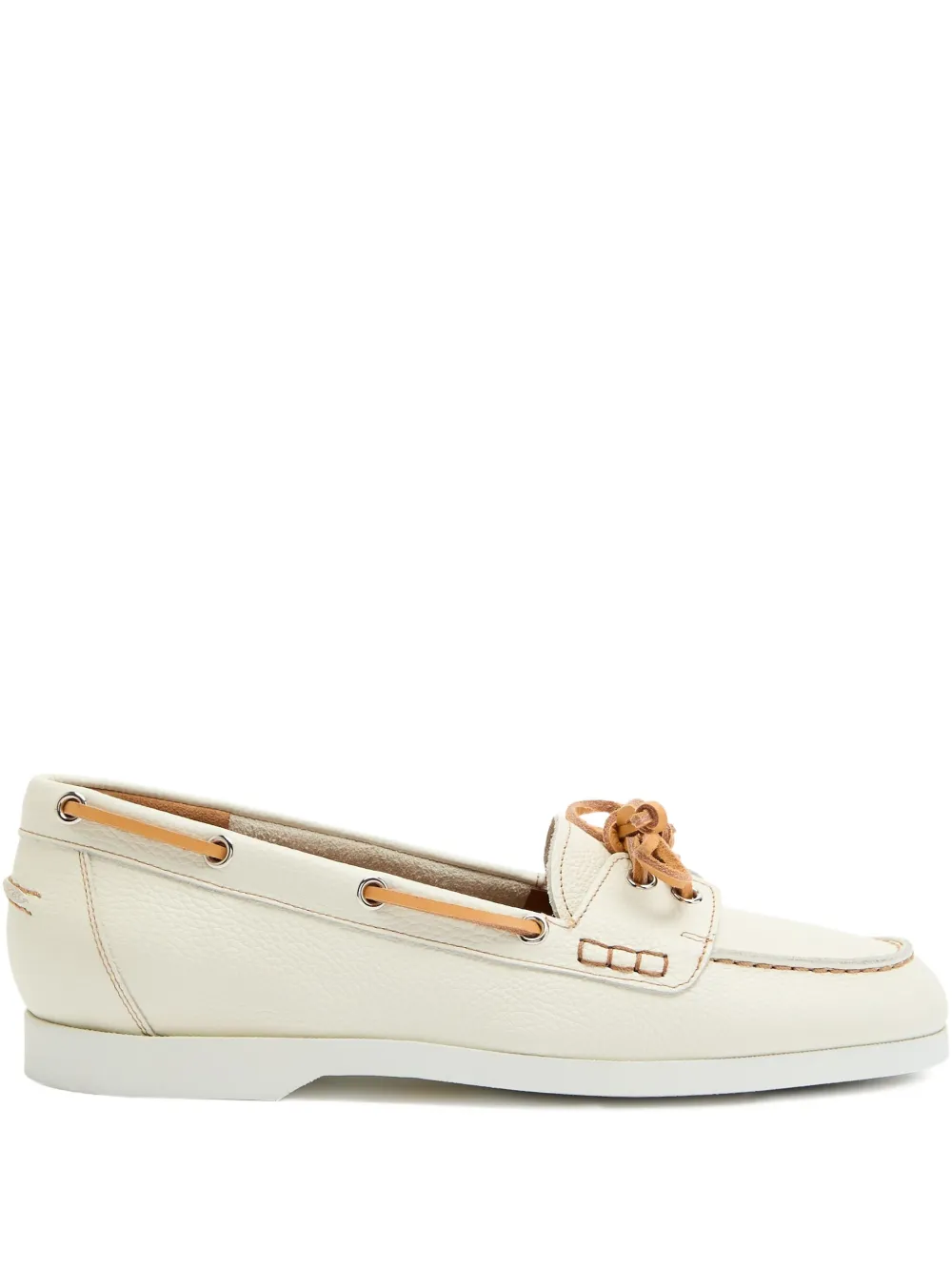 ATP Atelier Nesso leather boat shoes White