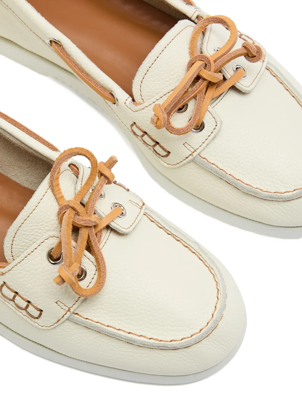 ATP Atelier Nesso leather boat shoes White